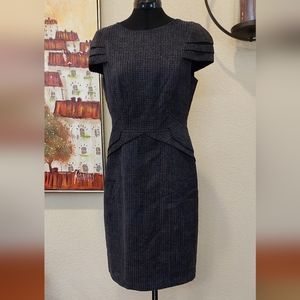 DAVID MEISTER Layered Cap Sleeve textured Velvety Sparkle COCKTAIL DRESS 6 black